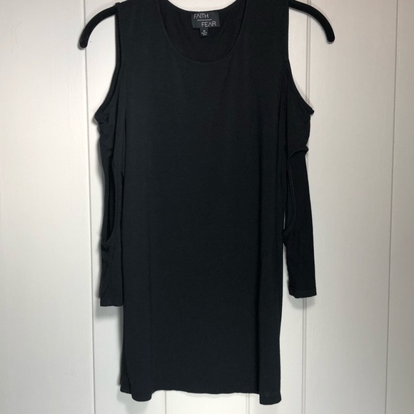 HSN Faith Over Fear Cold Shoulder Cut Out Top - Picture 2 of 6